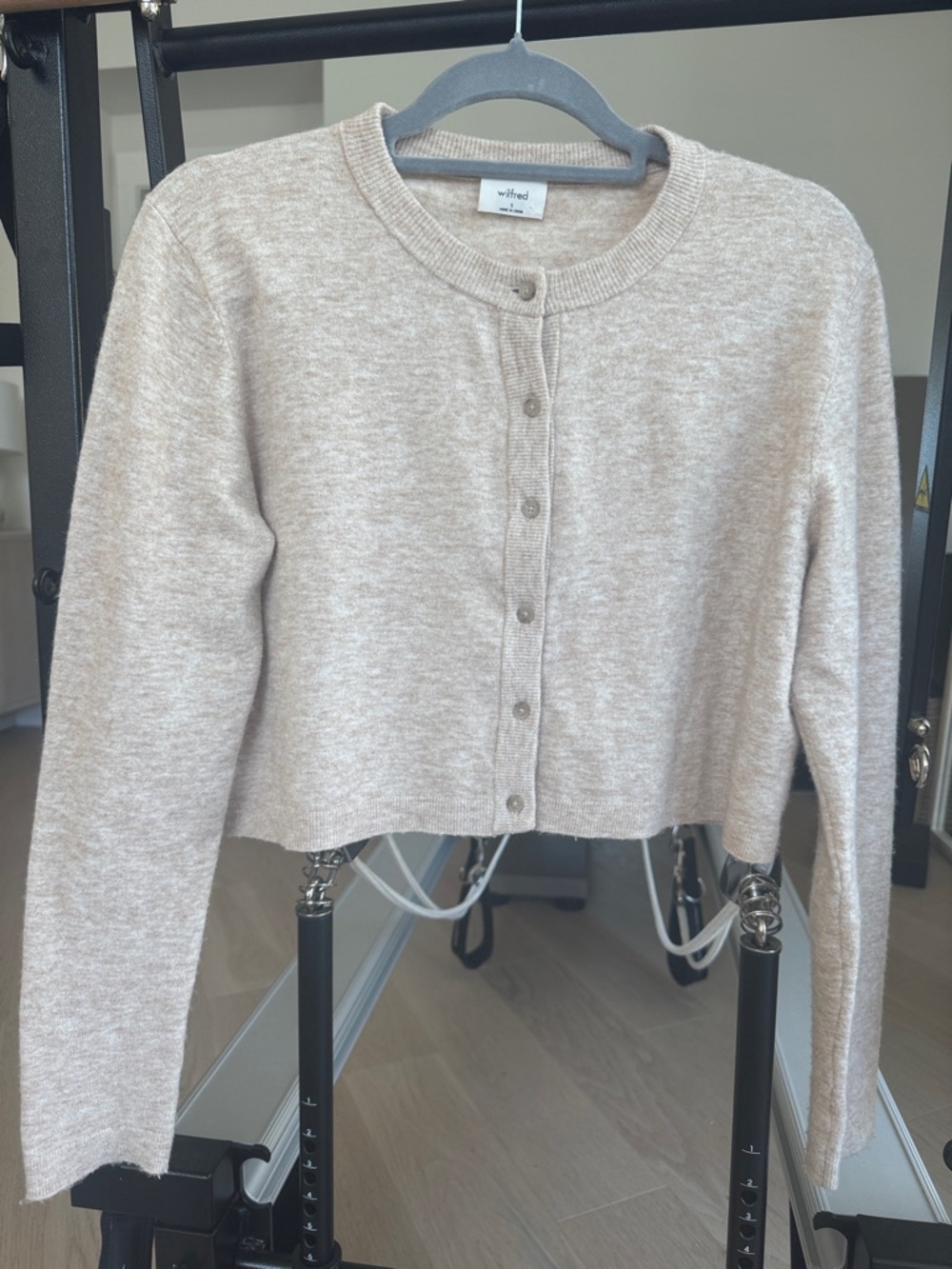 Wilfred Cropped mixed blend cardigan sweater